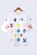 White Casual Letter Patchwork T-Shirts