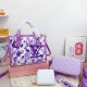 Purple Casual Street Letter Patchwork Zipper Bags
