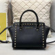 Black Casual Simplicity Letter Rivets Patchwork Bags