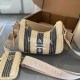 Black Casual Simplicity Letter Patchwork Zipper Bags
