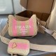 Pink Casual Simplicity Letter Patchwork Zipper Bags