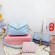 Baby Blue Casual Simplicity Letter Tassel Chains Zipper Bags