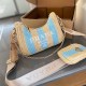 Baby Blue Casual Simplicity Letter Patchwork Zipper Bags