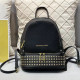 Black Casual Simplicity Letter Rivets Zipper Bags