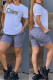 White Casual Print Hot Drilling Letter O Neck Short Sleeve Two Pieces
