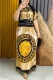 Gold Elegant Print Patchwork Letter Ribbon Collar Printed Dresses