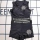 Black Sportswear Simplicity Letter Geometric Patchwork Swimwears