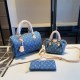 Blue Casual Street Letter Patchwork Zipper Bags