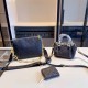 Black Casual Simplicity Letter Patchwork Chains Zipper Bags