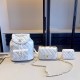 White Casual Simplicity Letter Patchwork Chains Zipper Bags