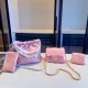 Pink Casual Simplicity Letter Patchwork Chains Zipper Bags