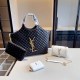 Black Casual Simplicity Letter Patchwork Chains Zipper Bags