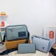 Gray Blue Casual Simplicity Letter Patchwork Zipper Bags