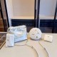 White Casual Simplicity Letter Patchwork Chains Zipper Bags
