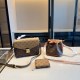 Brown Casual Street Letter Patchwork Zipper Bags