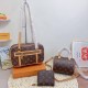 Coffee Casual Street Letter Patchwork Zipper Bags