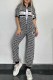 Black Elegant Print Letter Mandarin Collar Short Sleeve Two Pieces
