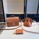 Brown Casual Street Letter Patchwork Zipper Bags