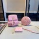 Pink Casual Simplicity Letter Patchwork Chains Zipper Bags