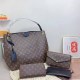 Coffee Casual Street Letter Patchwork Zipper Bags