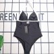 Black Sexy Simplicity Letter Bandage Backless Swimwears