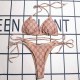 Khaki Sexy Vacation Letter Bandage Swimwears