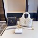 Black And White Casual Simplicity Letter Patchwork Chains Zipper Bags