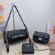 Black Casual Simplicity Letter Patchwork Chains Zipper Bags