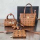 Brown Casual Street Print Letter Zipper Bags