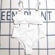 White Sportswear Simplicity Geometric Patchwork Swimwears