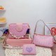 Pink Casual Simplicity Geometric Patchwork Zipper Bags