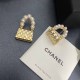 Gold Simplicity Letter Patchwork Pearl Earrings