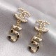 White Gold Casual Simplicity Letter Patchwork Pearl Earrings