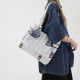White Daily Print Patchwork Zipper Bags