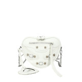 Cream White Casual Solid Heart Shaped Rivets Zipper Bags