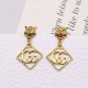 Antique Brass Street Simplicity Letter Animal Patchwork Earrings