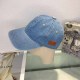 Blue Casual Street Letter Patchwork Hat
