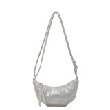 Cream White Daily Solid Patchwork Zipper Bags