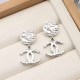 Silver Street Simplicity Letter Patchwork Earrings
