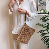 Cream White Sweet Solid Patchwork Weave Bags