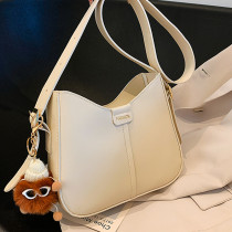 Cream White Casual Simplicity Solid Patchwork Bags(With pendant)