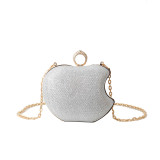 Silver Daily Simplicity Solid Asymmetrical Rhinestone Bags