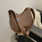 Dark Brown Casual Simplicity Solid Patchwork Metal Accessories Decoration Bags