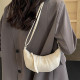 Cream White Daily Solid Patchwork Zipper Bags