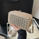 Khaki Casual Street Solid Rivets Zipper Bags