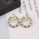 Gold Casual Simplicity Letter Patchwork Pearl Earrings