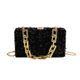 Gold Daily Vintage Solid Sequins Chains Bags