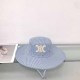 Blue Casual Street Geometric Draw String Hat
