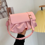 Pink Daily Simplicity Solid Metal Accessories Decoration Fold Bags