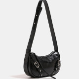 Black Daily Simplicity Solid Rivets Bags